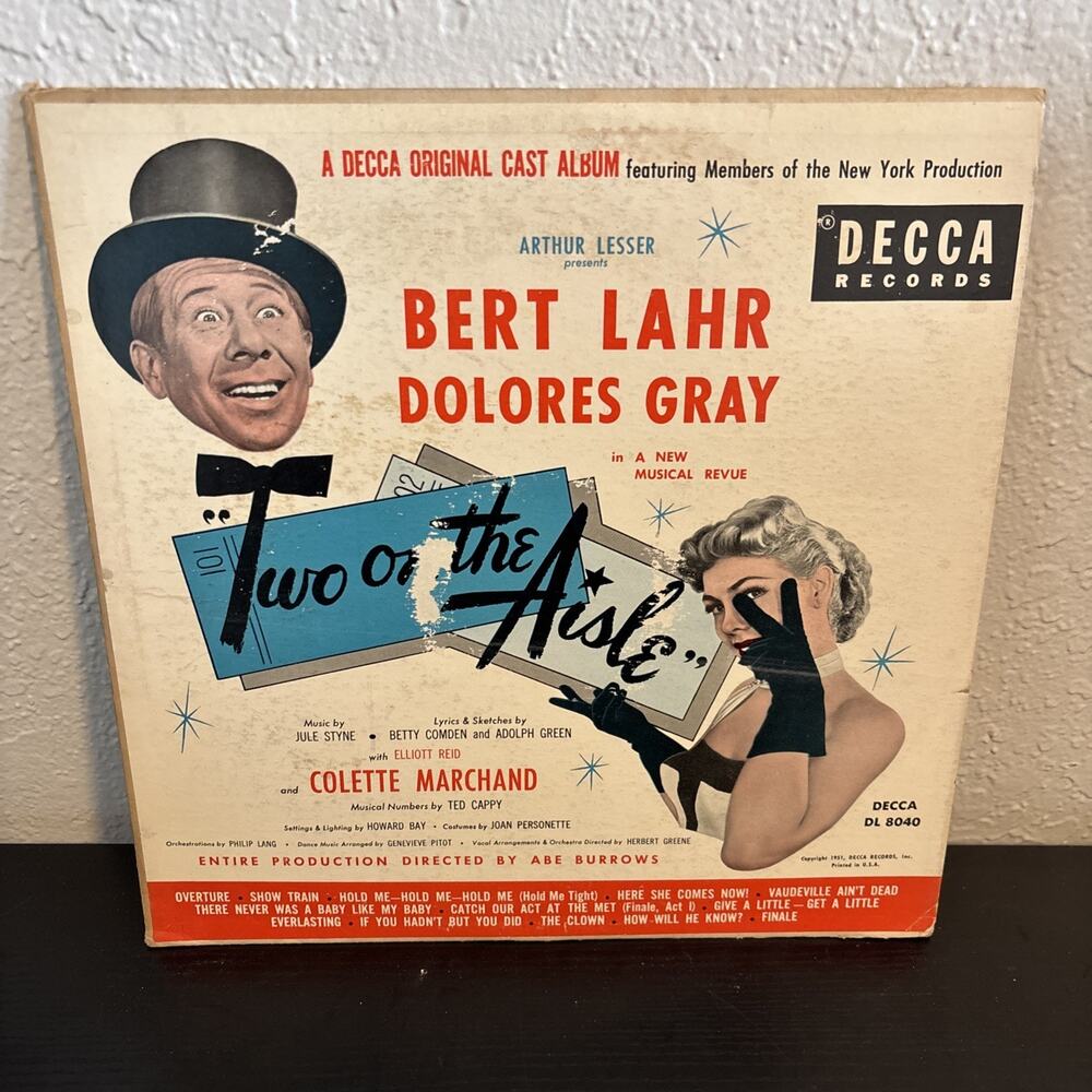 VINYL RECORD LP TWO ON THE AISLE ORIGINAL CAST ALBUM DECCA RECORDS DL-8040